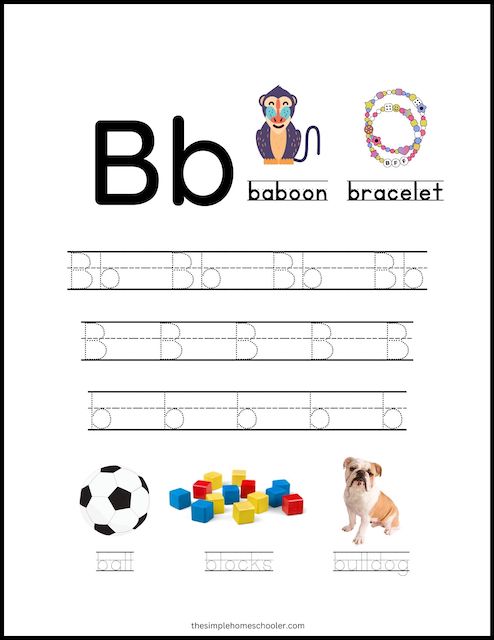 letter b tracing worksheet