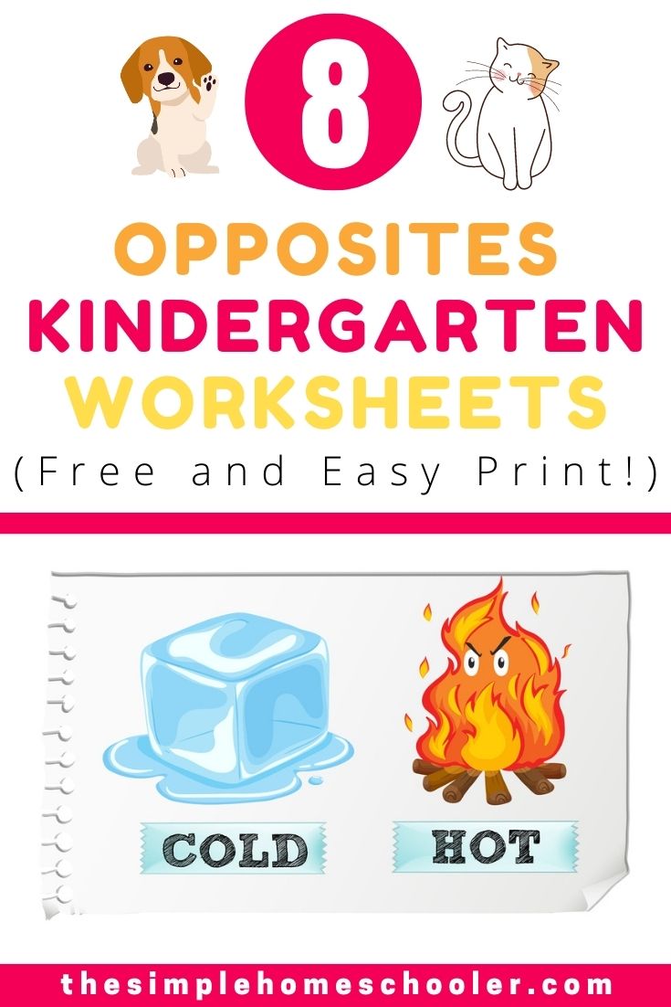 8 Free Opposite Words Worksheets For Kindergarten Easy Print The 