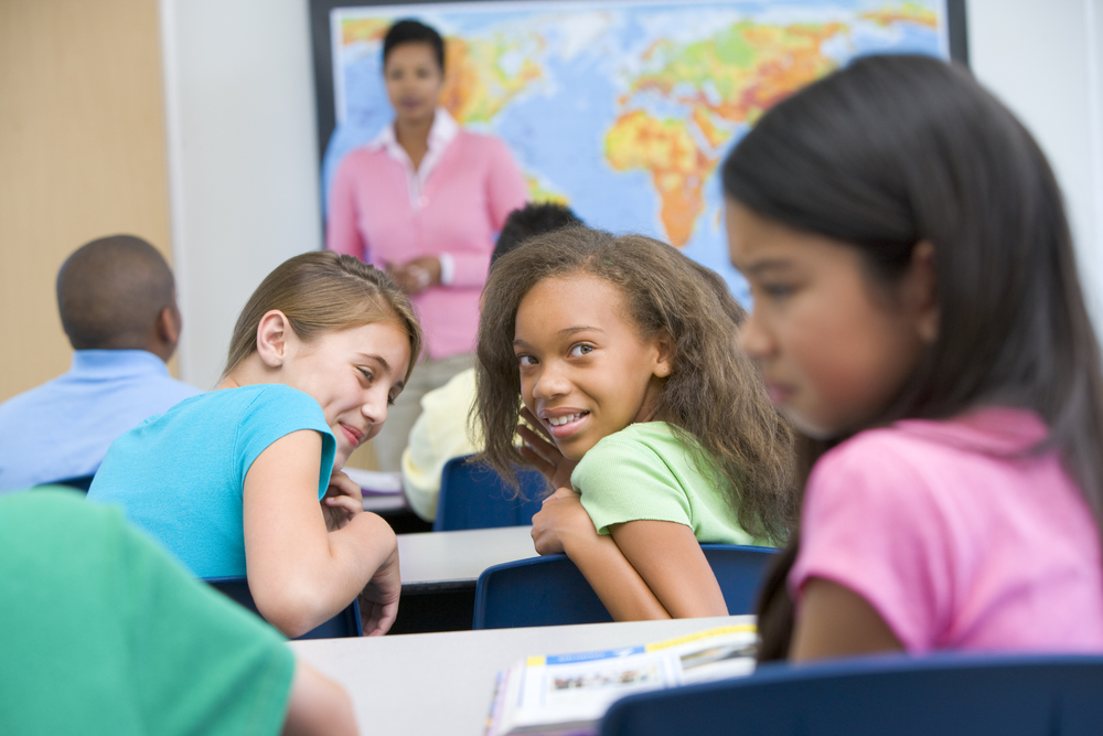 Student trying not to cry in traditional school