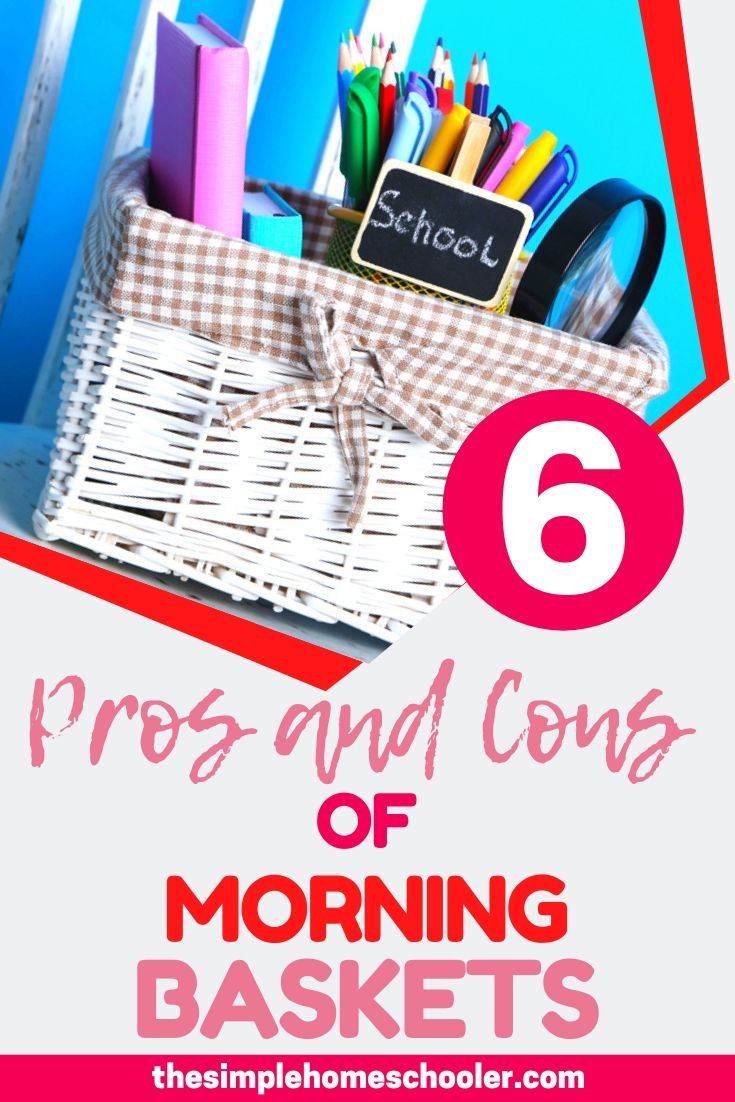 Thinking of adding a morning basket to your homeschool routine or schedule? After starting a morning time with my 3rd grader, kindergartner, and preschooler, I have developed a pro and con list to give you a better idea of what to expect. I also include my ideas to make a morning basket work for your homeschool! A morning basket can be both a huge joy and an unexpected challenge in your homeschool!