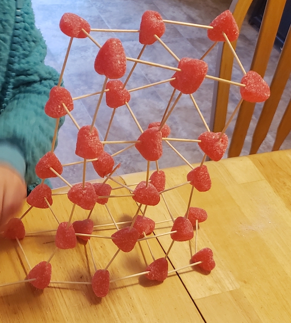 Valentine's Day STEM Project with gummies and toothpicks