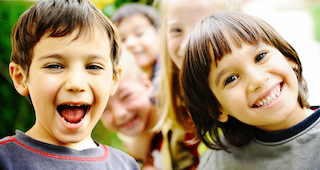 Kindergarten homeschool kid playing outside