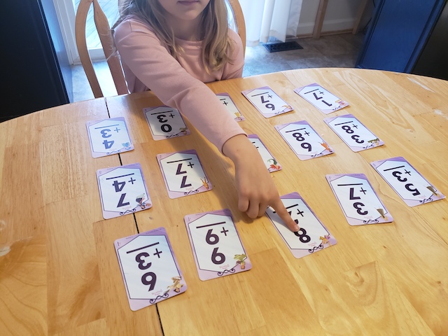 Clear the Table Flashcard Game with homeschool Kid