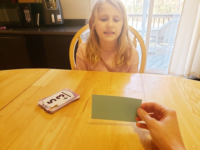 Save a Life Flashcard Game with 1st grader