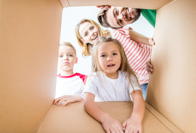 homeschool family opening box curriculum