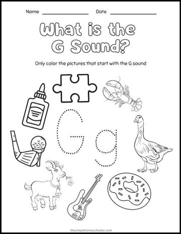 15+ Letter G Worksheets: Free & Printable! - The Simple Homeschooler