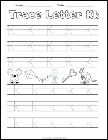 15+ Letter K Worksheets: Free & Easy Print! - The Simple Homeschooler