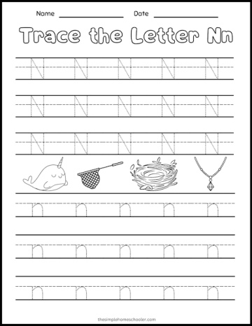 15+ Letter N Printables: Free & Easy Print! - The Simple Homeschooler