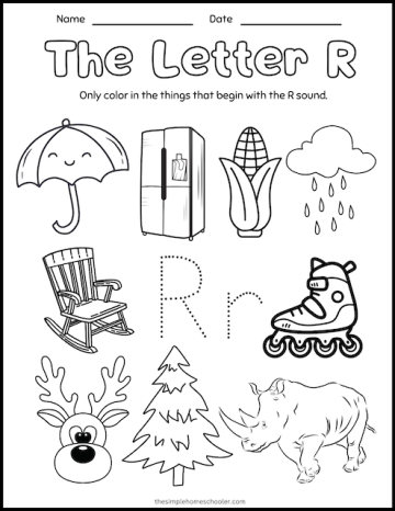 15+ Letter R Worksheets: Free & Easy Print! - The Simple Homeschooler