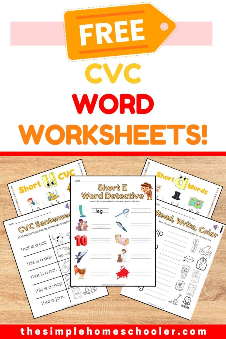 CVC Word Kindergarten Workshet Pin