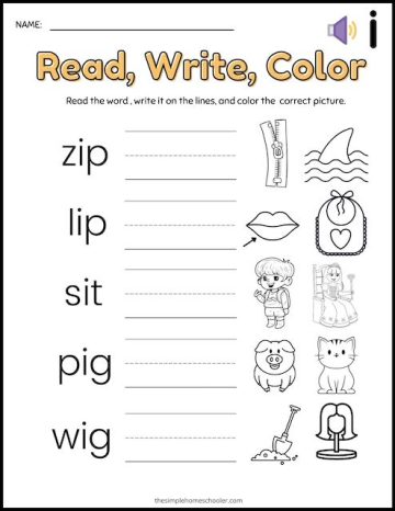 25 Free CVC Word Worksheets For Kindergarten: Easy Print - The Simple ...