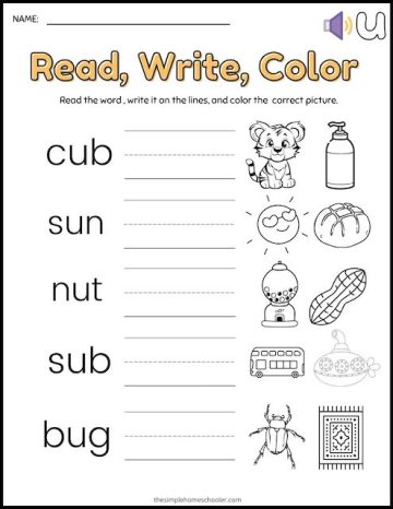 25 Free CVC Word Worksheets For Kindergarten: Easy Print - The Simple ...