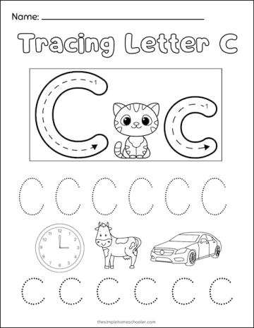 10 Tracing Letter C Worksheets: Easy Print & Free! - The Simple ...