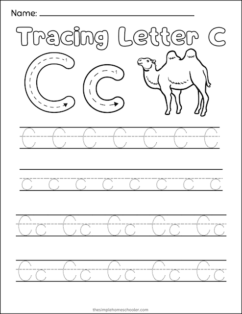 10 Tracing Letter C Worksheets: Easy Print & Free! - The Simple ...