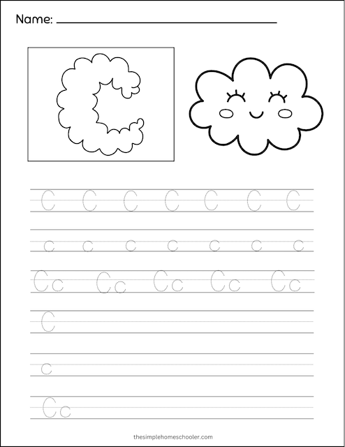 Letter C Tracing Worksheet 9