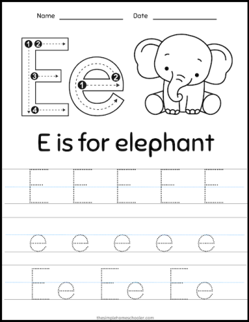 15+ Letter E Worksheets: Free & Easy Print! - The Simple Homeschooler