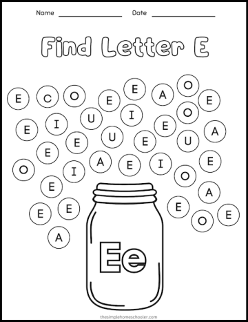 15+ Letter E Worksheets: Free & Easy Print! - The Simple Homeschooler