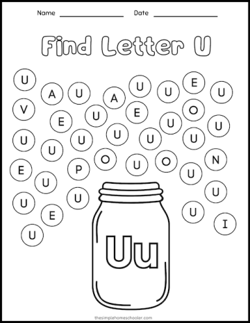 15+ Letter U Worksheets: Free & Easy Print! - The Simple Homeschooler