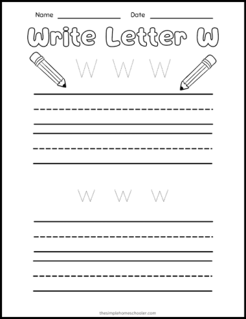 15+ Free Letter W Worksheets for Preschool and Kindergarten - The ...