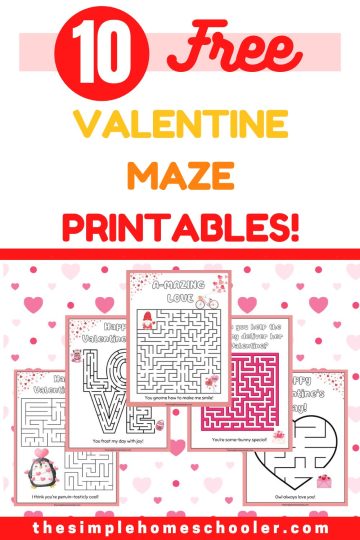 10 Valentine Maze Printables: Free & Easy Print! - The Simple Homeschooler