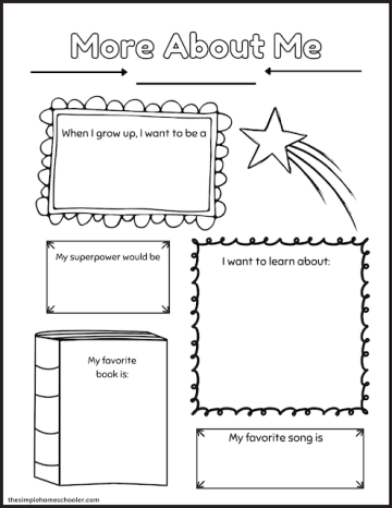 Free All About Me Worksheets For Kindergarten: Easy Print! - The Simple ...