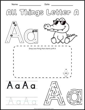 15+ Free Letter A Worksheets: Easy Print! - The Simple Homeschooler