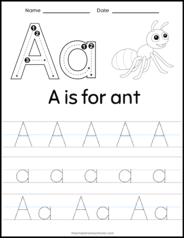 15+ Free Letter A Worksheets: Easy Print! - The Simple Homeschooler