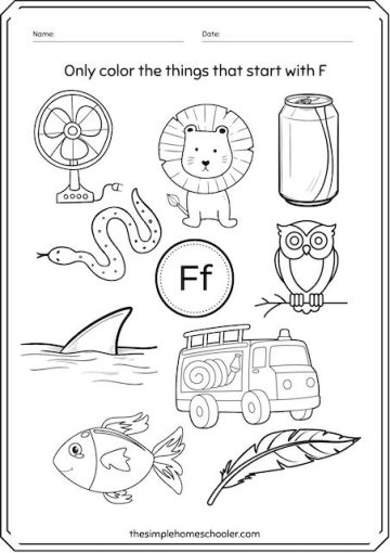 20+ Free Letter F Worksheets: Easy to Print! - The Simple Homeschooler