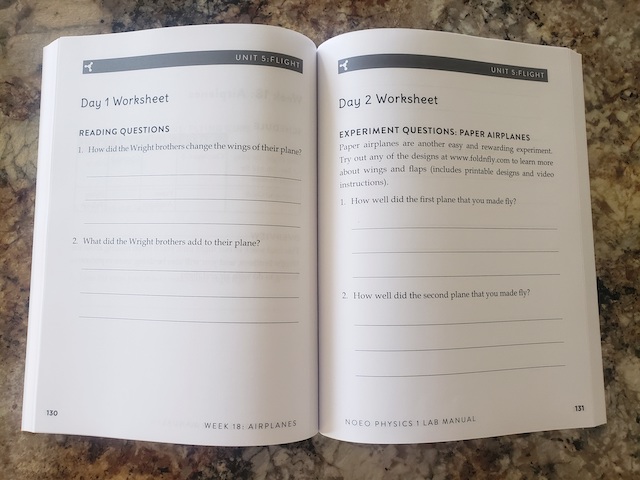 NOEO Science Physics 1 Workbook Page