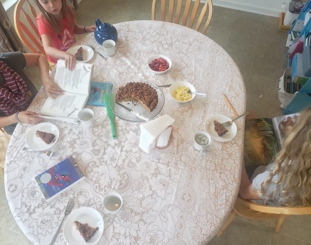 Poetry Tea Time breakfst on First Day Back to Homeschool