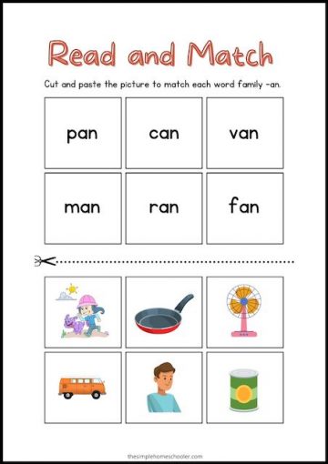 AN Word Family Worksheets: Free & Instant Download! - The Simple ...