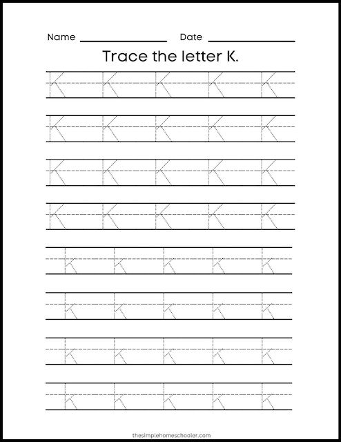 15+ Letter K Worksheets: Free & Easy Print! - The Simple Homeschooler