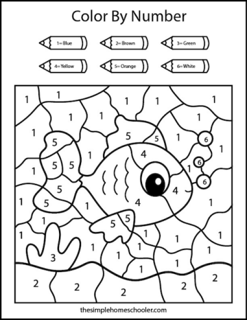 Free Easy Color By Number Worksheets For Kindergarten - The Simple ...