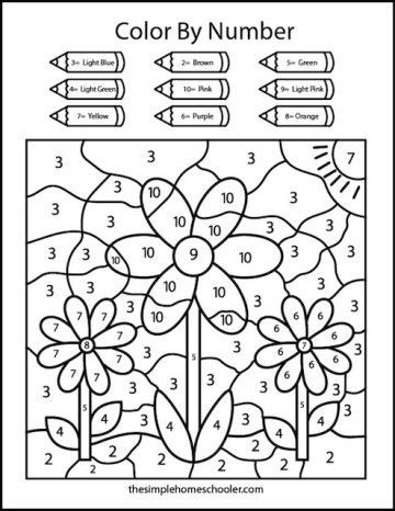 Free Easy Color By Number Worksheets For Kindergarten - The Simple ...