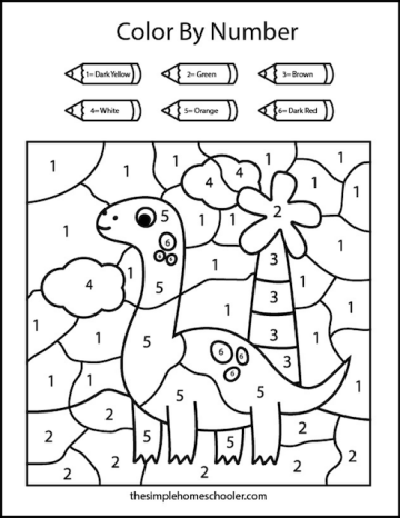 Free Easy Color By Number Worksheets For Kindergarten - The Simple ...