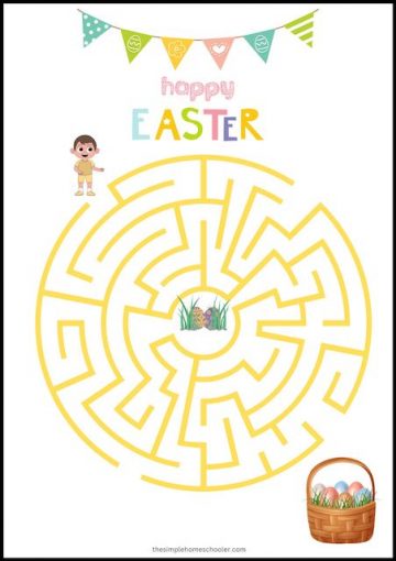 10 Easter Maze Worksheets: Easy Print & Free! - The Simple Homeschooler