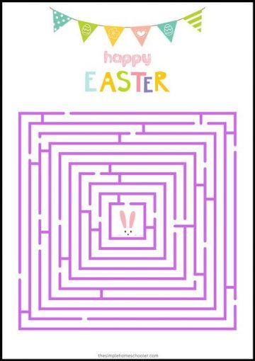 10 Easter Maze Worksheets: Easy Print & Free! - The Simple Homeschooler