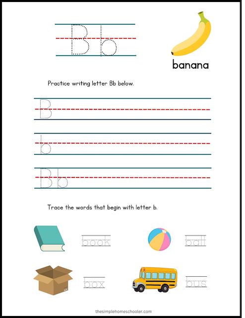 10 Letter B Tracing Worksheets: Easy Print & Free! - The Simple ...