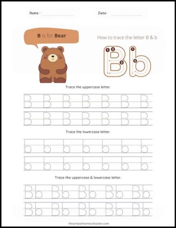 10 Letter B Tracing Worksheets: Easy Print & Free! - The Simple ...