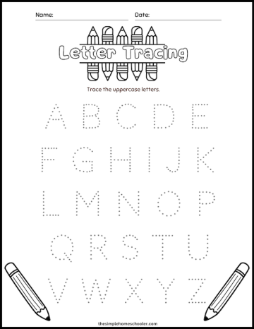 Fun & Free Letter Tracing Worksheets: Easy Print! - The Simple Homeschooler