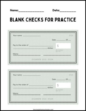 Real Life Skills: How To Write A Check Worksheets - The Simple Homeschooler