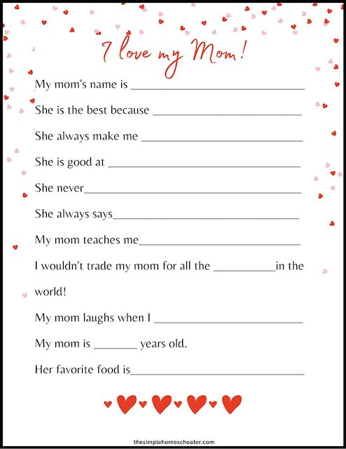 10 Heart-Warming All About My Mom Worksheets: Easy Print - The Simple ...