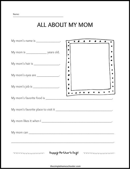 10 Heart-Warming All About My Mom Worksheets: Easy Print - The Simple ...