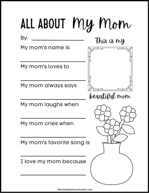 10 Heart-Warming All About My Mom Worksheets: Easy Print - The Simple ...