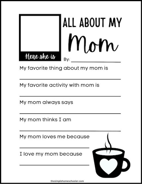 10 Heart-Warming All About My Mom Worksheets: Easy Print - The Simple ...