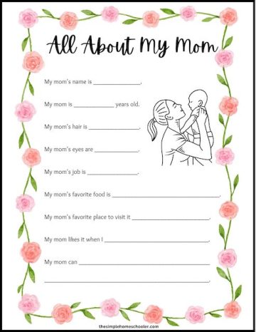 10 Heart-Warming All About My Mom Worksheets: Easy Print - The Simple ...