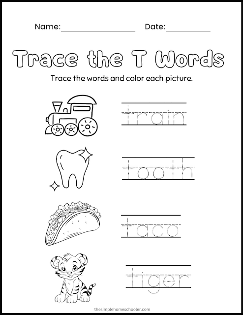 26 Wonderful Word Tracing Worksheets: Free & Easy Print - The Simple ...