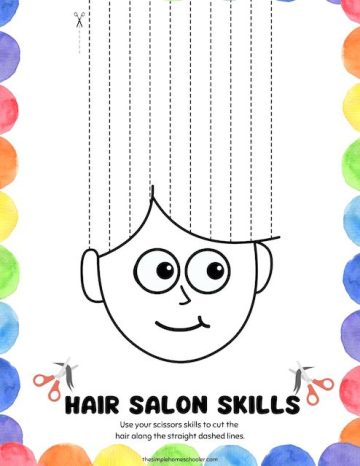 Fine Motor Skills Scissor Skills Haircut Worksheets