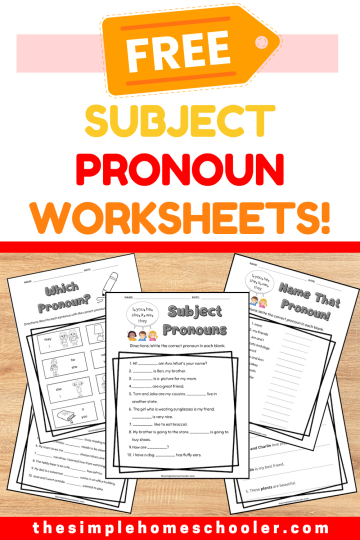 Free and Fun Subject Pronouns Worksheets! - The Simple Homeschooler