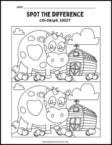 10 Free Spot The Difference Coloring Pages: Easy Print! - The Simple ...